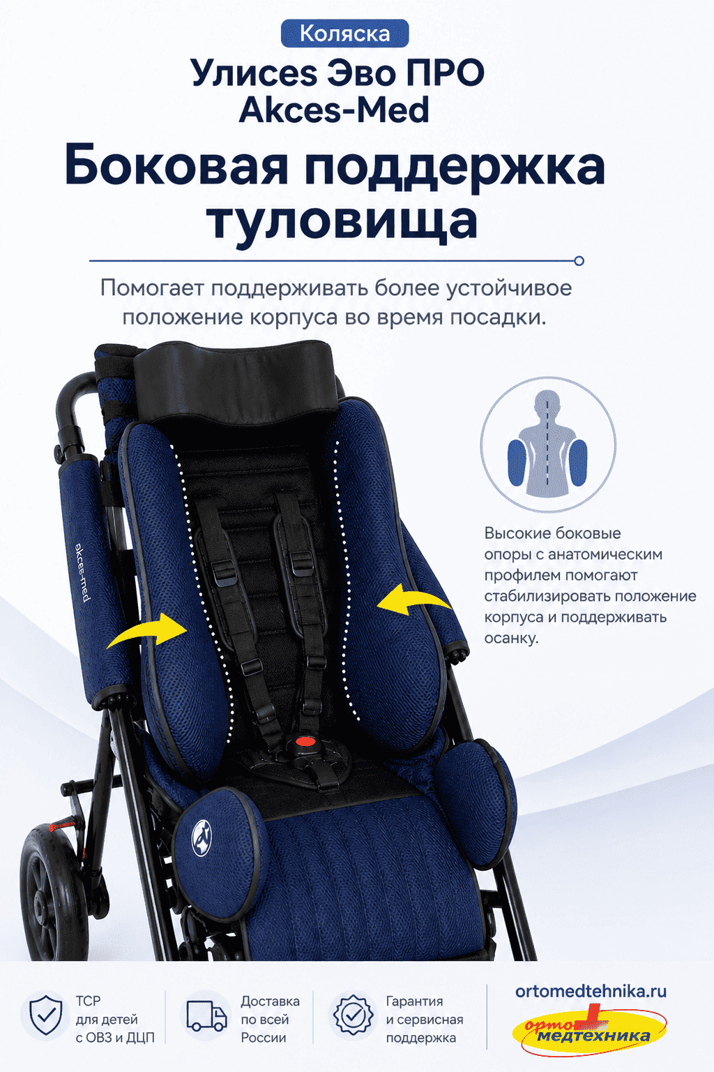 Кресло-коляска инвалидная прогулочная Улисес Эво ПРО Akces-Med фото 8